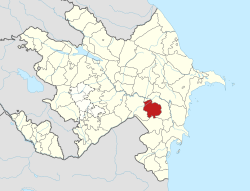 Map of Azerbaijan showing Saatly District