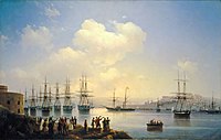 Painting of the Russian squadron in Sevastopol by Ivan Aivazovsky (1846)