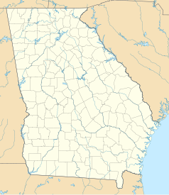 Mapa konturowa Georgii, u góry nieco na lewo znajduje się punkt z opisem „Stonecrest”