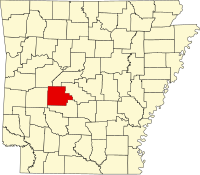 Locatie van Garland County in Arkansas