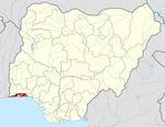 Map of Nigeria highlighting Lagos State