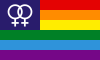 Lesbian pride variant of the gay pride flag with the double-Venus symbol[38][24]