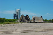 Saturn I and IB flame deflectors. Pad 37 is in the background.