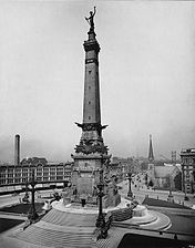 The Soldiers' and Sailors' Monument in Indianapolis, about 1898