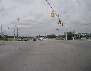 Intersection of Highway 37 and Southport Road in Perry Township