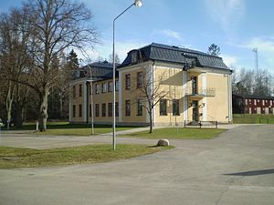 Sjukhusbyggnaden, från 1994 kanslihus vid Hälsinge regemente.