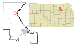 Location within Riley County and کنساس