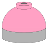 Illustration of cylinder shoulder painted pink for calibration gas