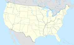 Mapa konturowa Stanów Zjednoczonych, po prawej nieco u góry znajduje się punkt z opisem „Rector Street”