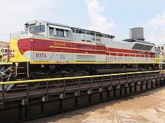 Norfolk Southern NS #1074, an EMD SD70ACe locomotive painted in Lackawanna Railroad livery as part of the NS heritage fleet[14]