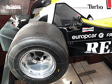 a wide, high-profile tyre with no grooves