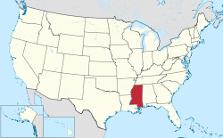 Vị trí bang Mississippi ở Hoa Kỳ