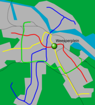 Location of Weesperplein on an old map