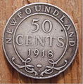 50 Niufaundlando centų moneta (1918 m.)