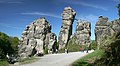 Image 16 Externsteine Photo credit: Daniel Schwen The Externsteine, a distinctive rock formation located in the Teutoburger Wald region of northwestern Germany, are a popular tourist attraction. Stairs and a small bridge connecting two of the rocks lead to the top.