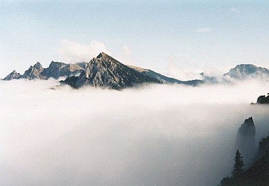 a view from Säuling, montain ridge Ammergauer Alpen.