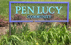 Pen Lucy neighborhood welcome sign