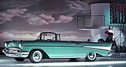 A second generation model of the Chevrolet Bel Air series, symbolic of 1950s American automobile culture.