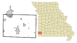 Location of Diamond, Missouri