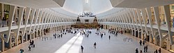 The inside of the Oculus in Manhattan (World Trade Center station).