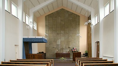 Funeral chapel at Woodlands Crematorium, Scarborough, England