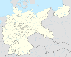 Mapa konturowa Rzeszy Niemieckiej, blisko lewej krawiędzi na dole znajduje się punkt z opisem „Natzweiler-Struthof”