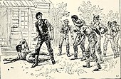 A 1904 illustration of Abraham Lincoln wrestling