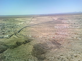 The start of the border fence in the state of New Mexico – just west of El Paso, Texas