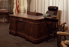 Replica of the Resolute desk in the Kennedy Library