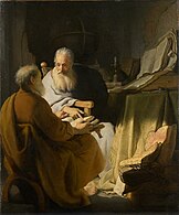 Rembrandt, Two old men disputing, 1628