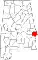 State map highlighting Russell County