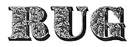 An ornamented typeface with vines and grapes on a stippled background.