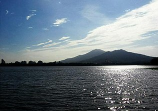 Xuanwu Lake with Purple Mountain in the distance