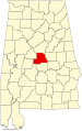 State map highlighting Chilton County