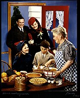 Nickolas Muray: Rodina přišla do sváteční kuchyně, obálka McCall's magazine, 1939