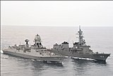 INS Chennai (D65) with JS Ikazuchi during JIMEX 2020.