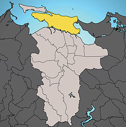 Location of Santurce shown in yellow within San Juan shown in light gray