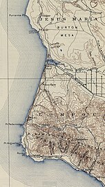 1904 USGS map of Guadalupe quadrangle including Point Pedernales