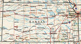 Geographische Karte Kansas’