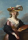 Élisabeth Vigée-Lebrun va pintar diversos autoretrats amb força èxit als Salons de París, i va ser molt influencial en iniciar un estil de moda informal a la darreria de l'Antic Règim. En aquest autoretrat tenia 22 anys (1782).[12]