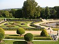 The left hand side of the completely symmetrical parterre at Waddesdon Manor, England