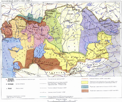 Казакська АСРР: історичні кордони на карті