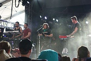 Bastille performing at Coachella in 2014