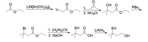 Reaction of MMB from ethyl acetate