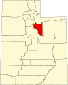 State map highlighting Wasatch County
