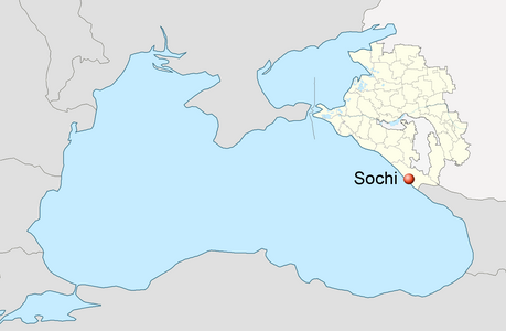 Karadeniz haritası'na göre Soçi'nin konumu