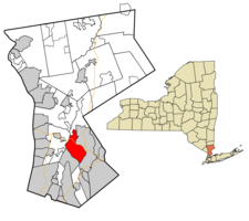 Location of White Plains within Westchester County