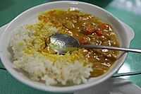 Chicken curry with rice from Rason, North Korea