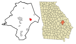 Location in Emanuel County and the state of Georgia