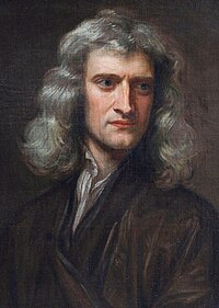 Isaac Newton portretita de Godfrey Kneller (1689)